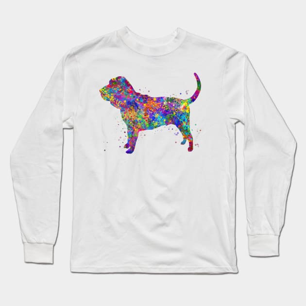 Bloodhound dog Long Sleeve T-Shirt by Yahya Art